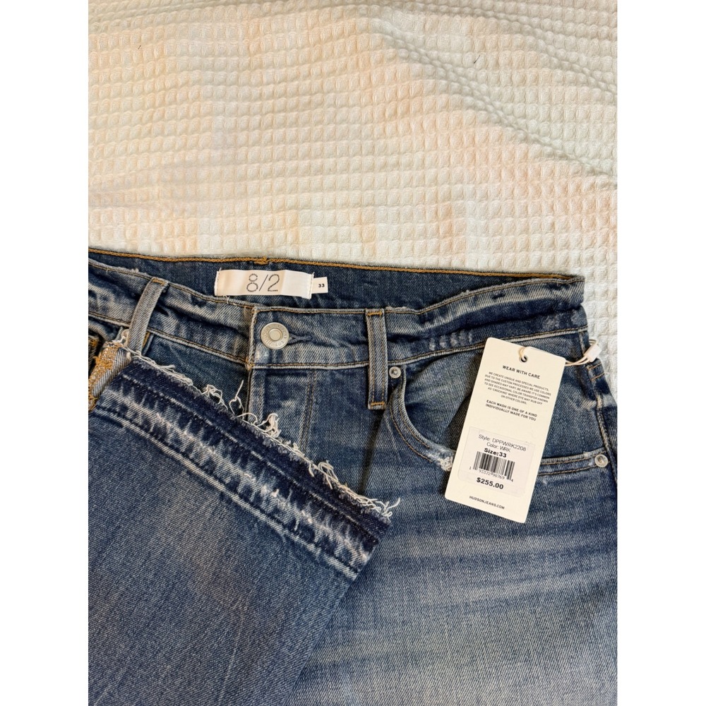 NWT Hudson Jackson Mens 33 Blue Distressed 8/2 Brandon Williams DPPWRK2208